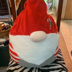 Large Squishmallow 20” Gianni Gnome Soft Striped Christmas Candy Cane Plush 