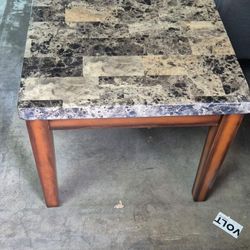 Modern Marble-Style Side Table