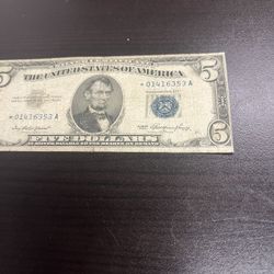 1953 $5 Silver Certificate Star Note