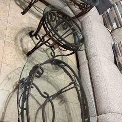 3 Glass Tables Antique 