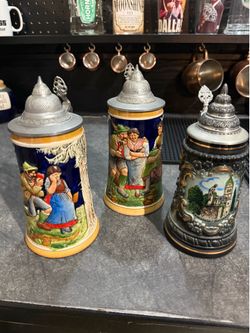 Vintage German beer steins