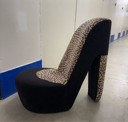 Leopard Print High Heel Chair