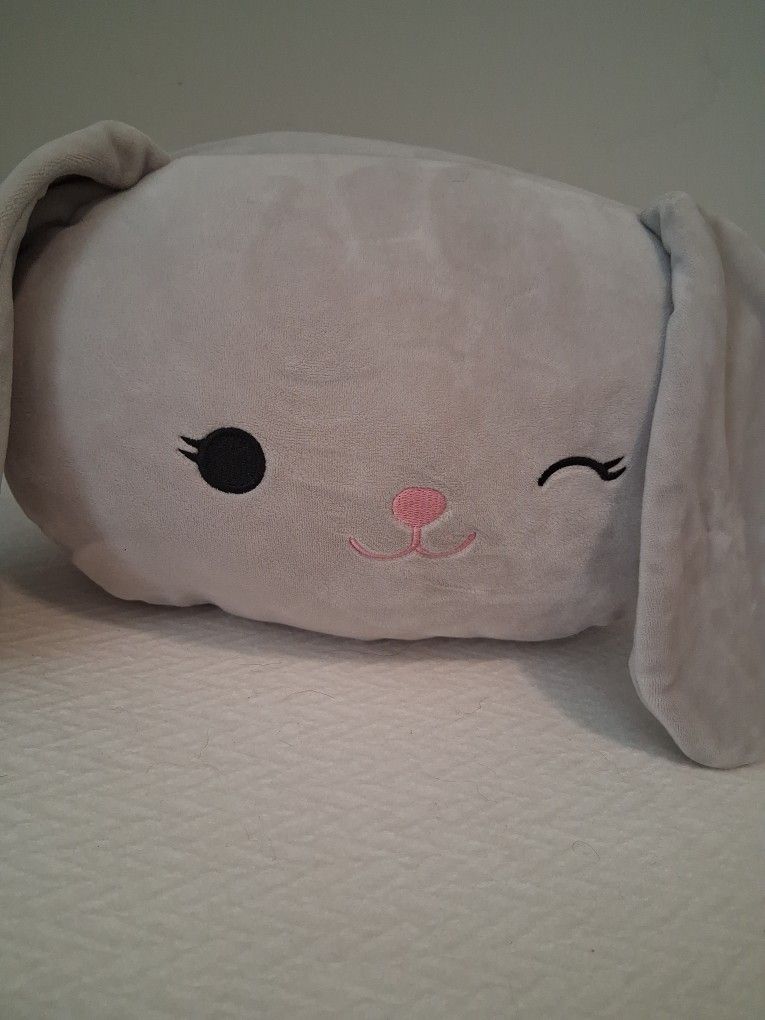 Squishables light gray long ears Stackable 12" Bunny Plush Lovey Kelly