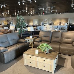 Grey Power Reclining Sofa And Loveseat