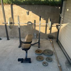 Bench Press & Iron Weights Plates 
