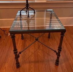 Glass side table