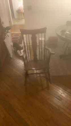 Pressed Back Wood Rocking Chair