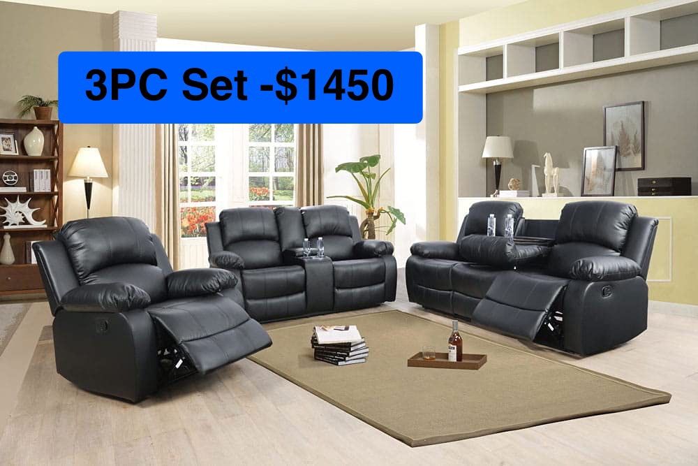Brand New 3PC Reclining Sofa Loveseat Chair Set