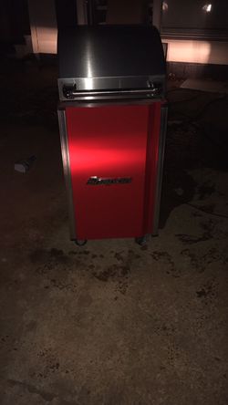 Very nice Snap On Mini fridge with grill top to hold various items.