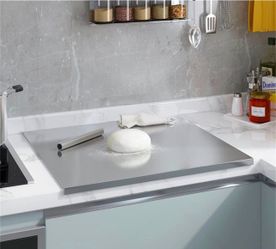 31.5”x 19.7” Stainless Steel Chopping Board with Lip, Large Steel Cutting Board , Metal Noodle Board Pastry Board Kneading Dough Board Stove Top Cutti