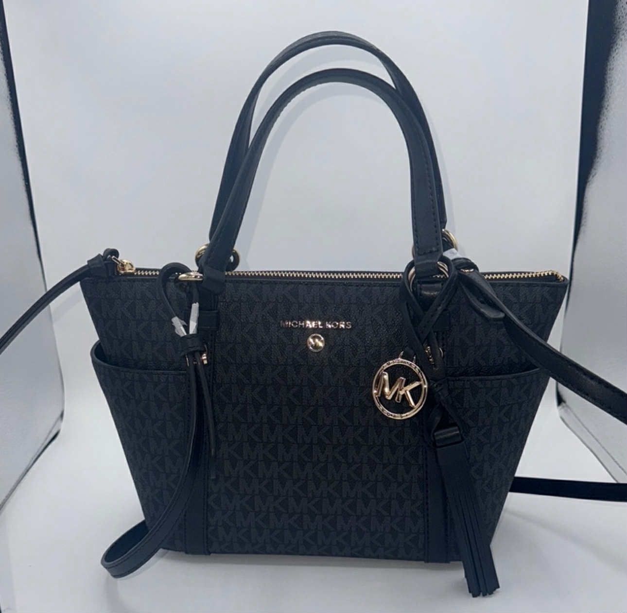 NWT Sullivan Small Logo Top-Zip Michael Kors Black Tote Bag