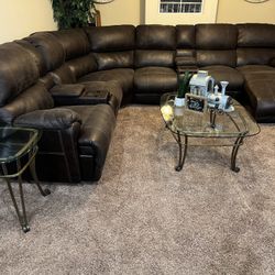 RC Willey 5 Piece leather Sectional Recliner Sofa