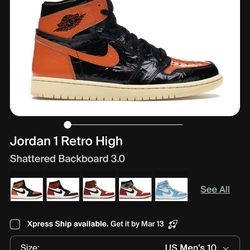 Jordan 1 Retro High Shattered BackBoard 3.0 6.5W 5M