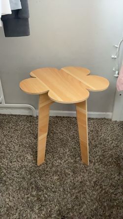 Small little flower shaped wood side table