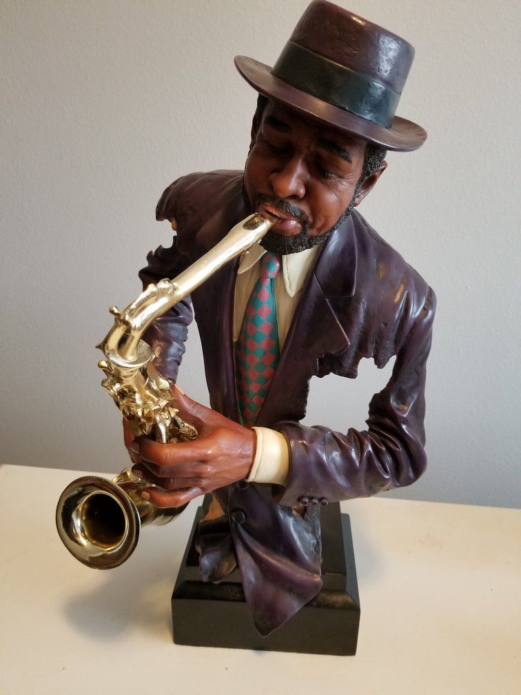 Sax Playing Man Statue