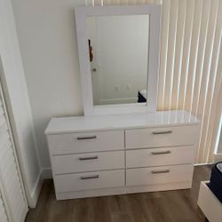 Dresser With Mirror New White (Only 52 Down)