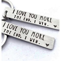 2pcs I Love You More The End I Win. Keychain