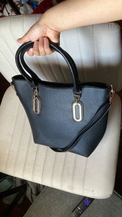 Black and Gold Large Tote Handbag