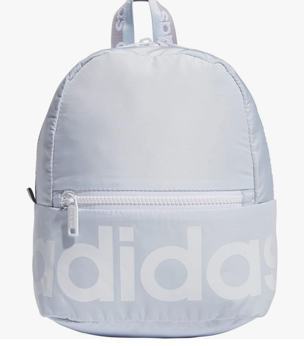 adidas Linear Mini Backpack Small Travel Bag, Sky Tint/White/Glory Grey, OSFA