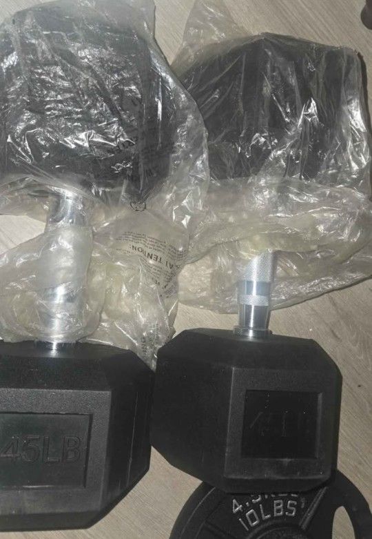 Rubber Dumbbells 45lbs