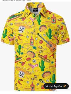 Funny World Men's Novelty Golf Polo Shirt