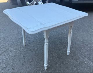Vintage White Drop Leaf Side Table