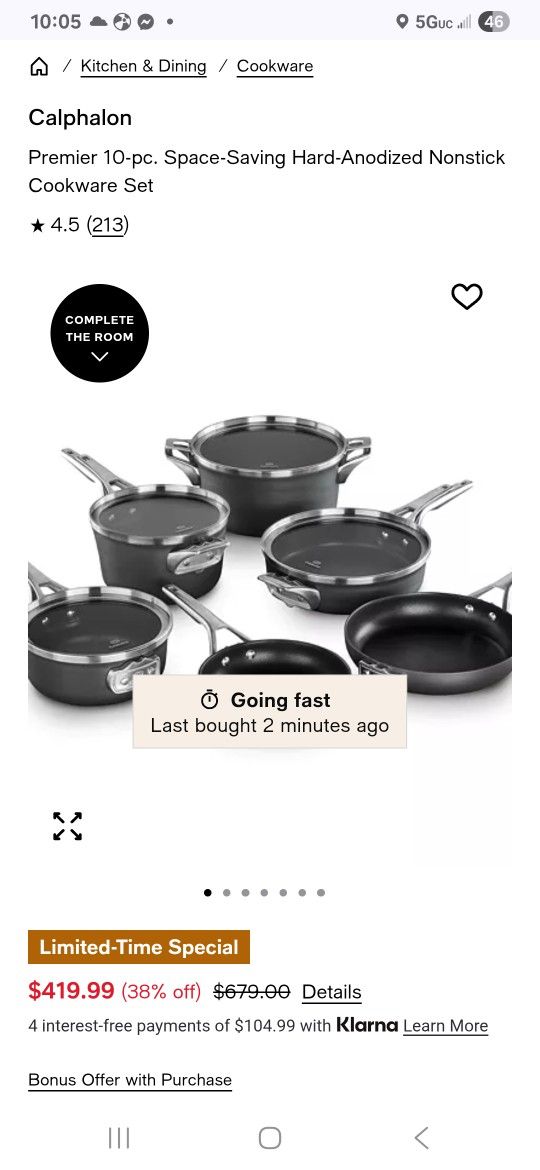 10 Pc Calaphon Pots And Pan Set