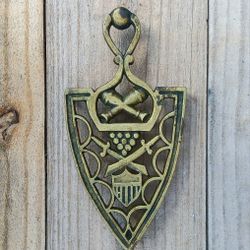 Vintage Brass Shield/Armory Trivet 