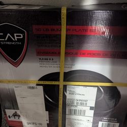 25 Lb Weights | CAP Barbell Rubber Olympic Bumper Plates (Set Of Two 25 Pound - Sealed In Box) 