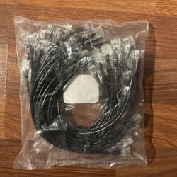 24 Black Ethernet Patch Cables 1 foot 