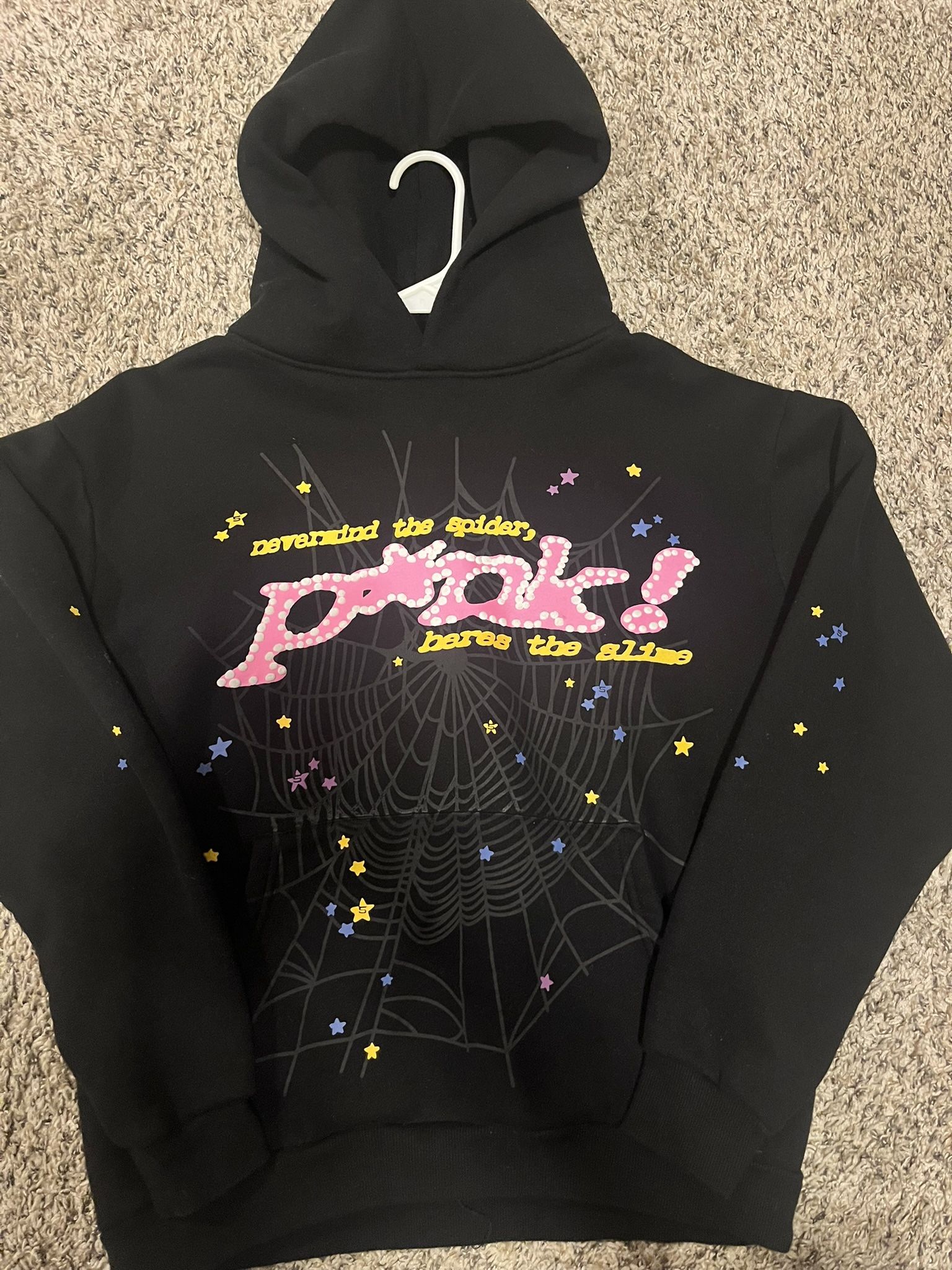 Sp5der puller over hoodie ‘black’