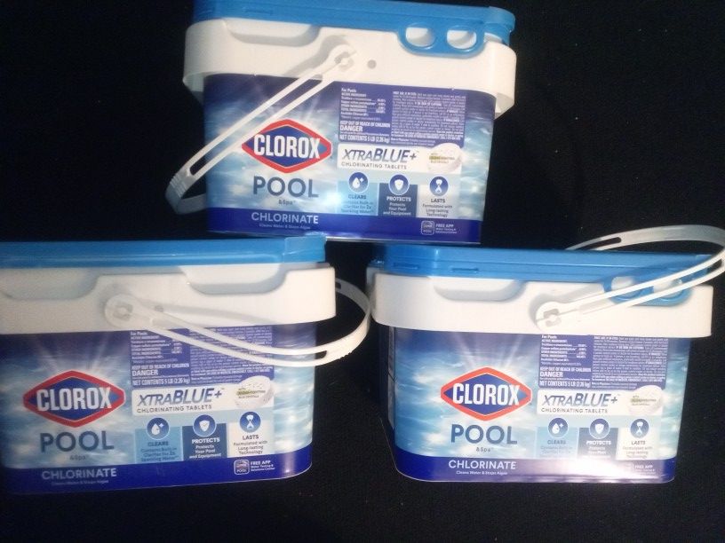 3 Tubs Of Clorox Pool & Spa Xtra Blue + 5 Lb.