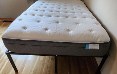 Full Mattress with Metal Platform Bed Frame