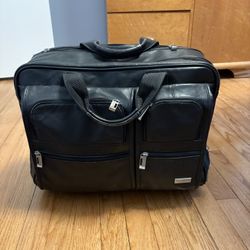 US New York Leather Rolling Brief Case