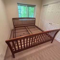 Solid Wood King Size Bed Frame For Sale