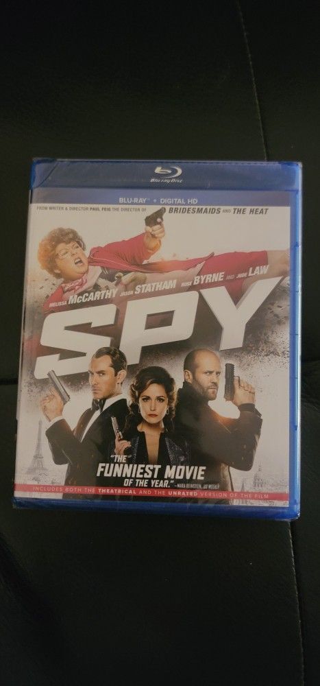 $5 BLU RAY MOVIE. SPY. BLU RAY / DVD ONLY. NO DIGITAL. $5 OR TRADE FOR A MOVIE TITLE I DO NOT ALREADY OWN.