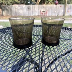 4 Vintage Hourglass Rocks Glasses 