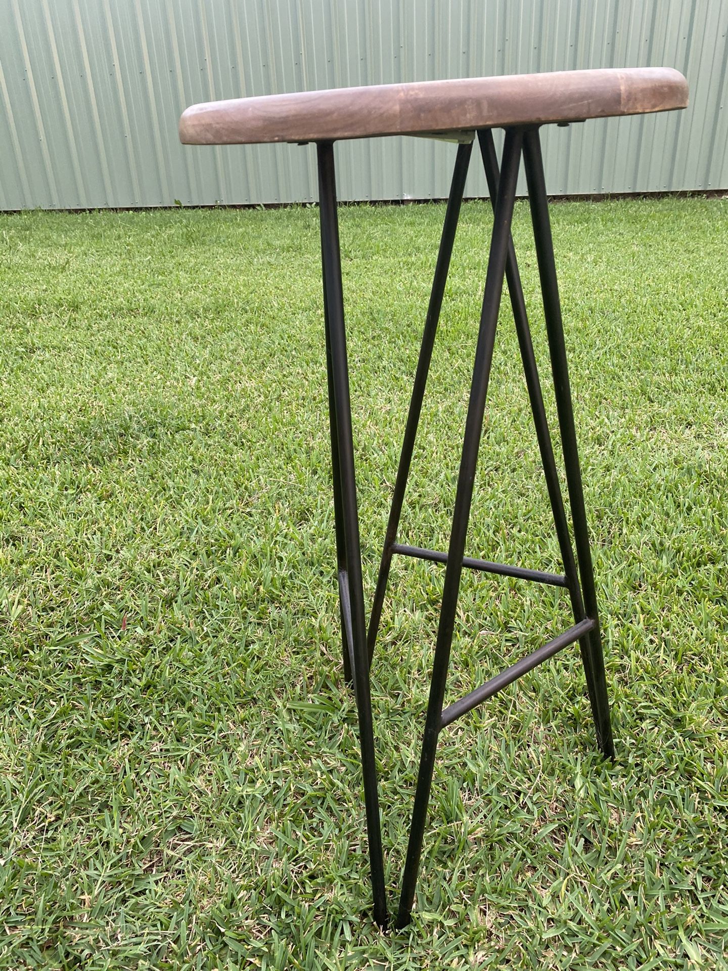 Bar stools- Wooden seat and metal base