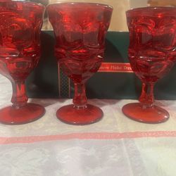 Vintage fostoria Argus Ruby Red  Glasses