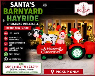 Santa’s Barnyard Hayride Christmas Inflatable