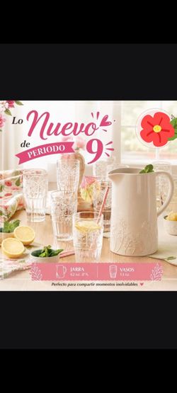 JUEGO DE 8 VASOS WILDFLAWER Y JARRA WILDFLAWER PRINCESS HOUSE 🌷 ⚘️