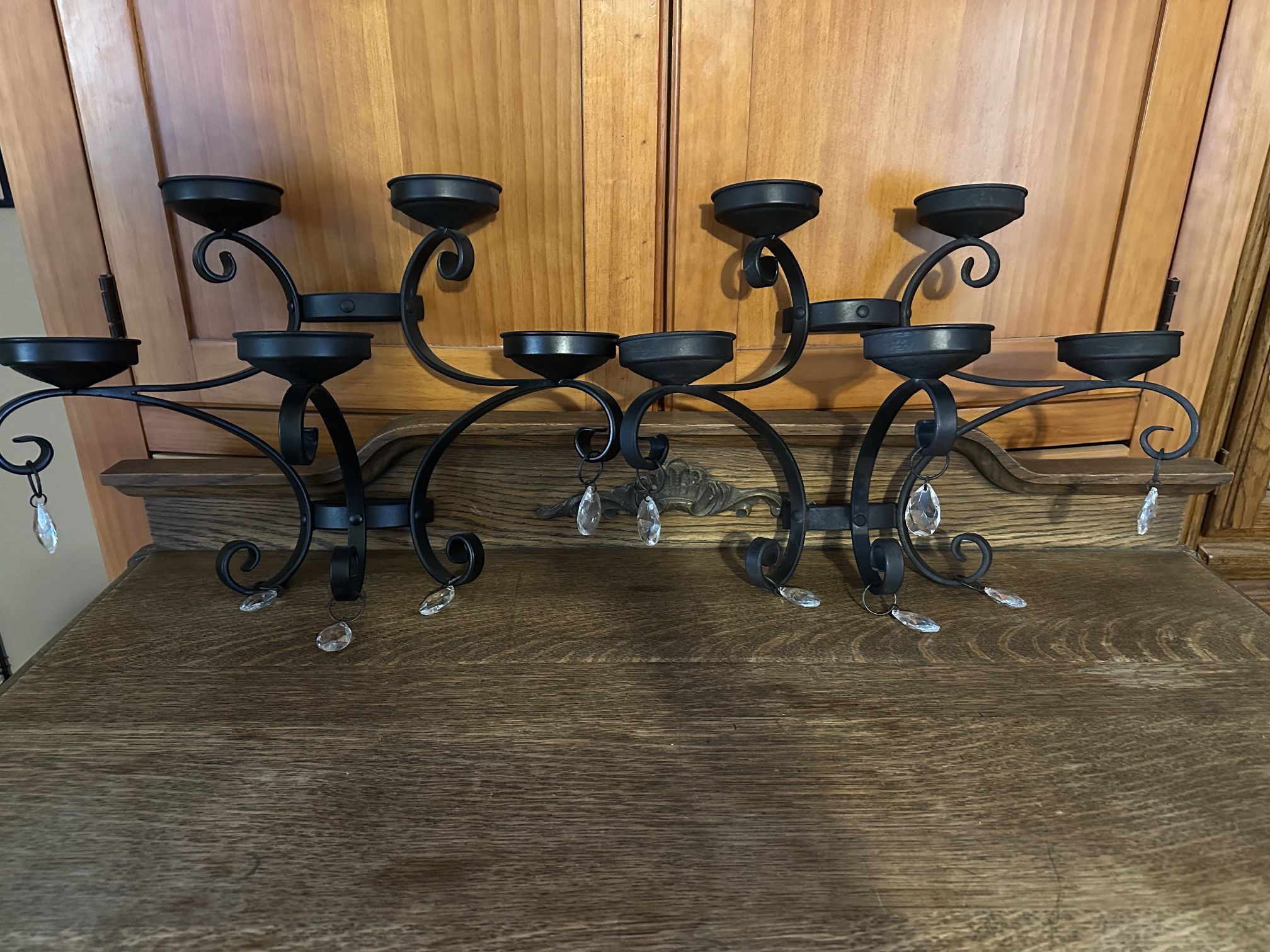 Wrought iron candle holders