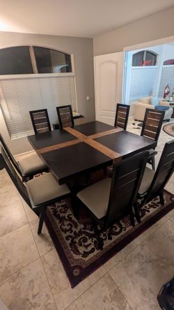 Square Dining Table With 8 Chairs - Great Condition