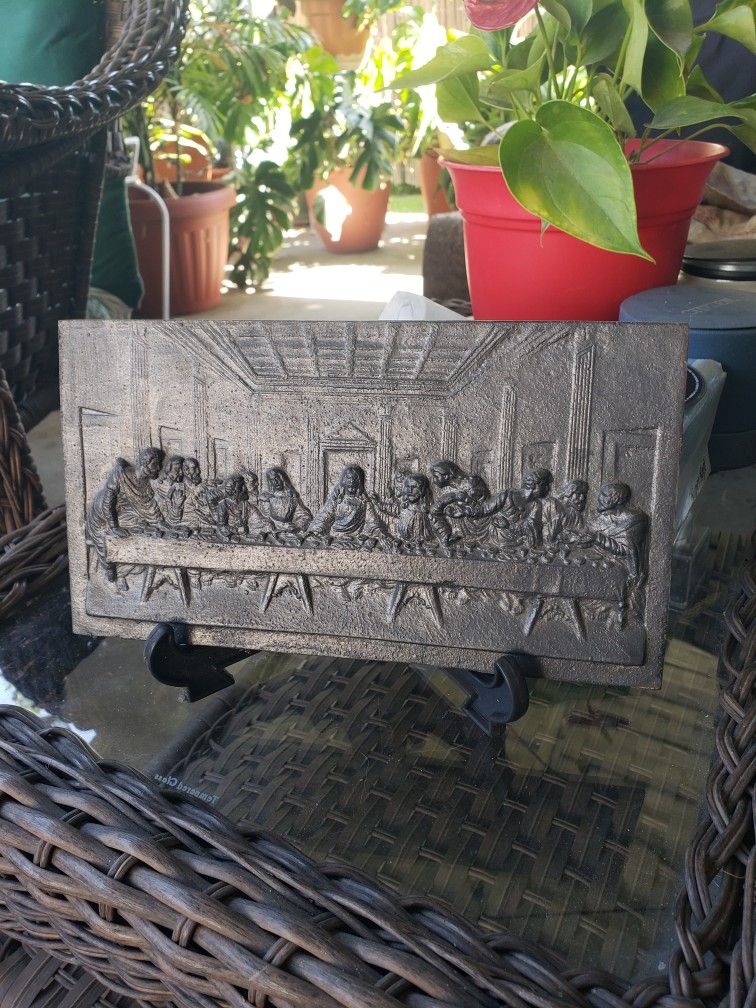 Vintage Cast Metal Last Supper Plaque