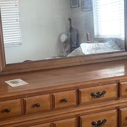    2 Solid Maple dressers 1 With a Mirror