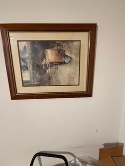 Framed Vintage Lithograph of November by Frank Moss Hamilton from the 1970s and 1980s