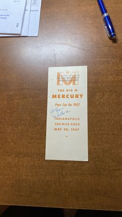 1957 Indy 500 Press Card