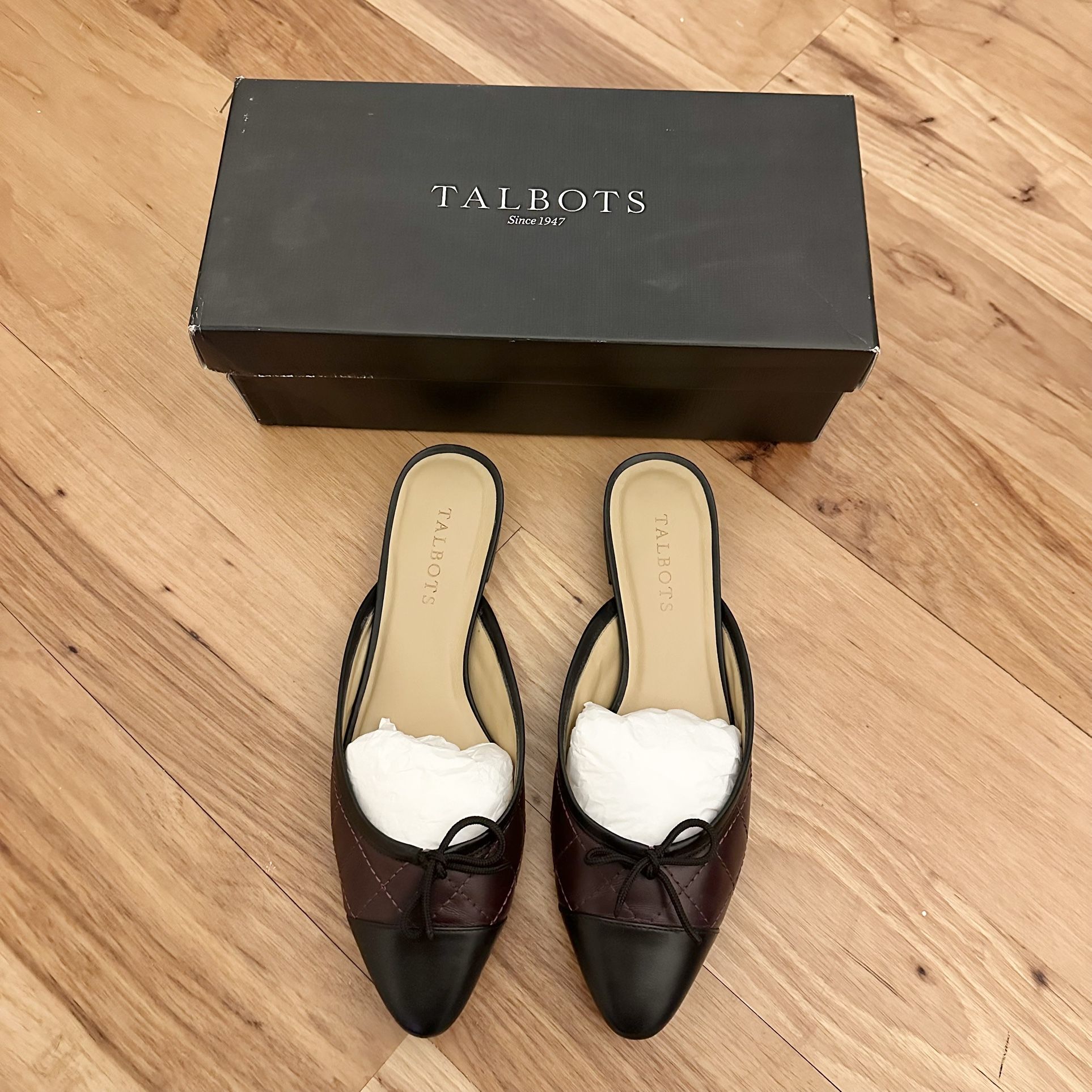 Talbots Edison Quilted Flats Burgundy