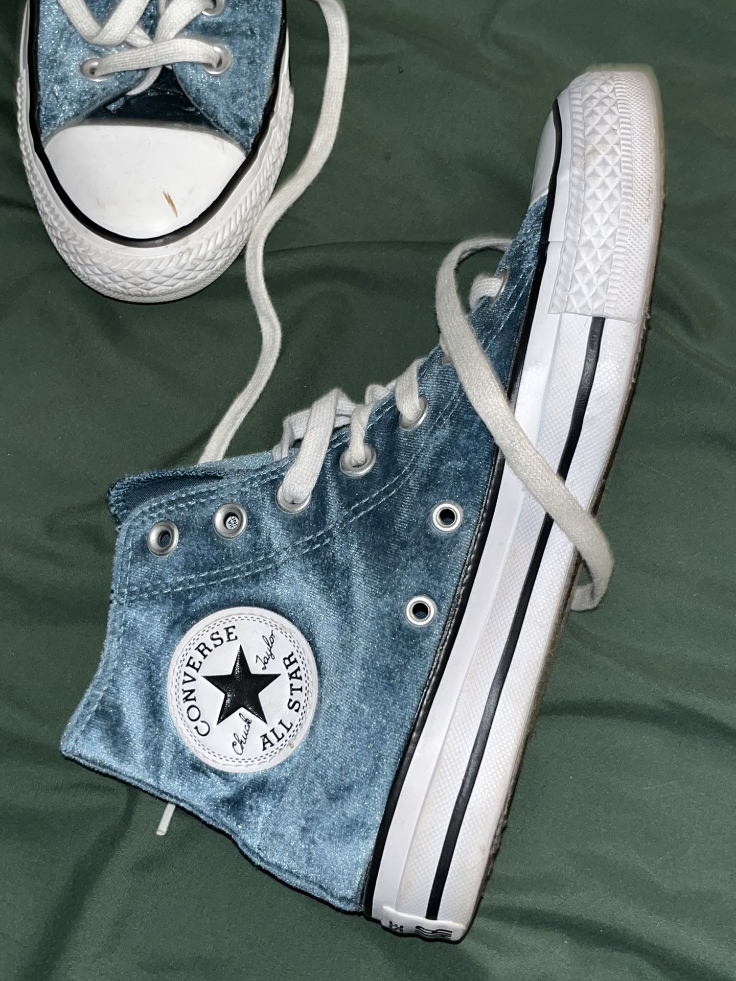 Vintage Blue Velvet Converse