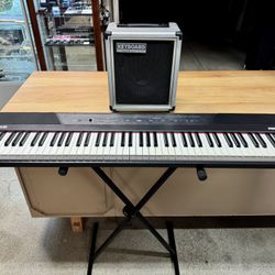 Alesis Recital - 88 Key Digital Piano Keyboard With Roland Cube-40 Keyboard Amp and Stand